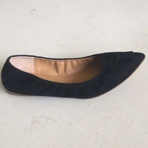 NWT J Crew black suede tassel stretch flats